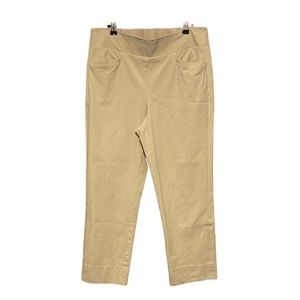 Soft Surroundings tan pull on ankle length cropped pants size medium